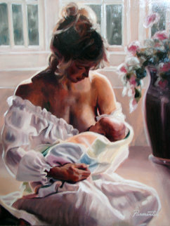 Precious Moments 2006 24x20 Original Painting - Ramon Parmenter Precious Moments 2006 24x20 Original Painting - Ramon Parmenter