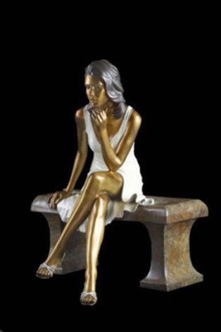 Sitting Pretty Bronze Sculpture 1990 20 in Sculpture - Ramon Parmenter