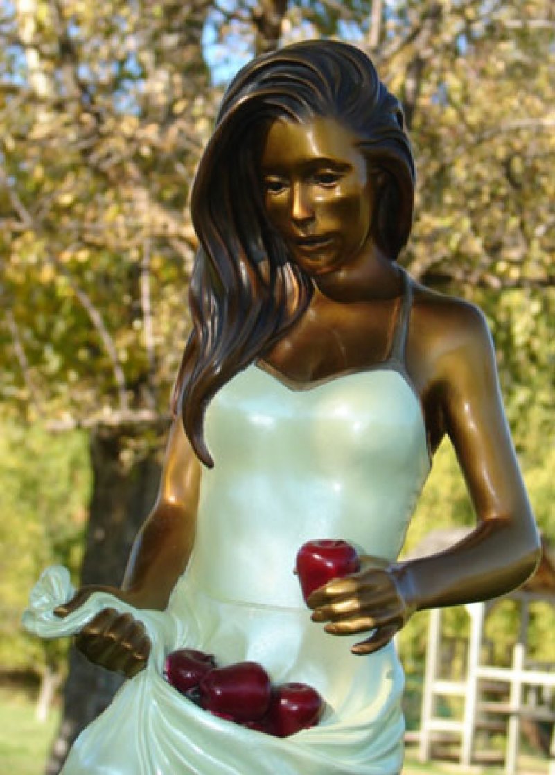 Apples Bronze Sculpture 2009 16 in Sculpture by Ramon Parmenter