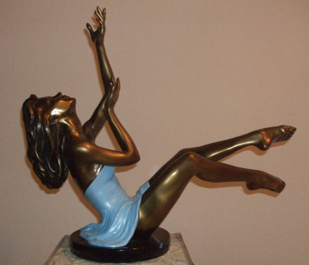 Elation Bronze Sculpture 2000 15 in Sculpture by Ramon Parmenter