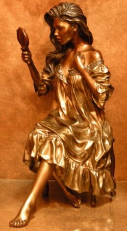 Vanity Faire Bronze Sculpture 1992 30 in Sculpture - Ramon Parmenter