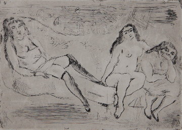 Erotic Scene Limited Edition Print - Jules Pascin Erotic Scene Limited Edition Print - Jules Pascin