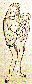 Untitled (Nude Woman with Shawl Holding Child) Watercolor 1930 7x4 Watercolor - Jules Pascin Untitled (Nude Woman with Shawl Holding Child) Watercolor 1930 7x4 Watercolor - Jules Pascin
