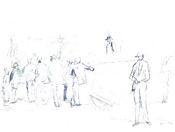 Scene De Marche Drawing 1920 7x9 Drawing - Jules Pascin Scene De Marche Drawing 1920 7x9 Drawing - Jules Pascin