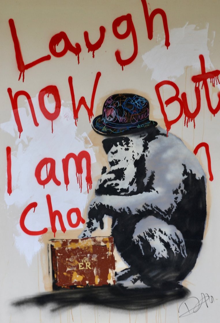 Laugh Now But I Am in Charge 2014 58x40 Huge Original Painting by Dom Pattinson