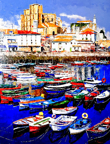 Port Entasse 2002 55x42 - Huge - France Original Painting - Alex Pauker