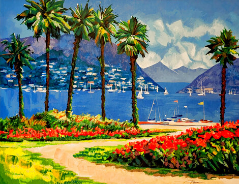 Sunlight on the Bay 2005 Embellished on Linen Limited Edition Print - Alex Pauker