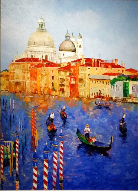 Afternoon on the Canal 2006 51x39 - Venice, Italy Original Painting by Alex Pauker