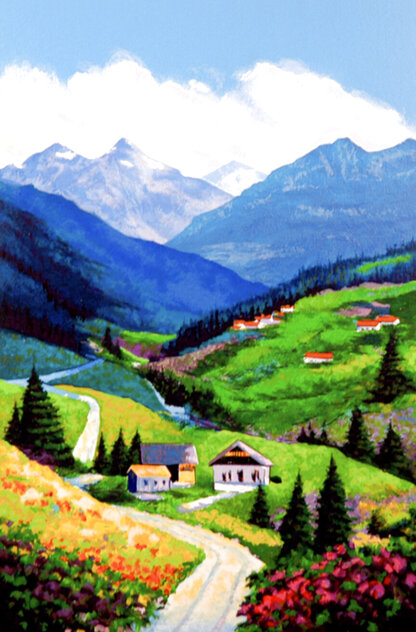 Mountain Road AP - Framed Seriolithograph Limited Edition Print by Alex Pauker