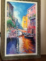 Boaters By Bridge 2000 65x42 Huge Original Painting by Alex Pauker - 1 Boaters By Bridge 2000 65x42 Huge Original Painting by Alex Pauker - 1