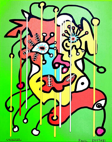 KF 2011 2020 Mixed Media on Canvas - Collaboration w/ Fortunato Limited Edition Print - Paul Kostabi