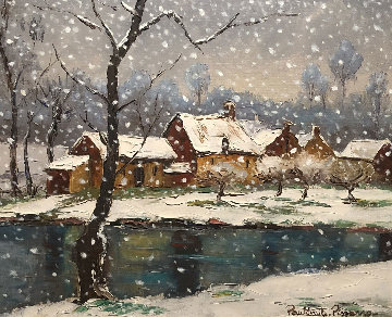 Cantepie Et L’orne Sous La Neige 2015 24x27 Original Painting - Paul Emile Pissarro Cantepie Et L’orne Sous La Neige 2015 24x27 Original Painting - Paul Emile Pissarro