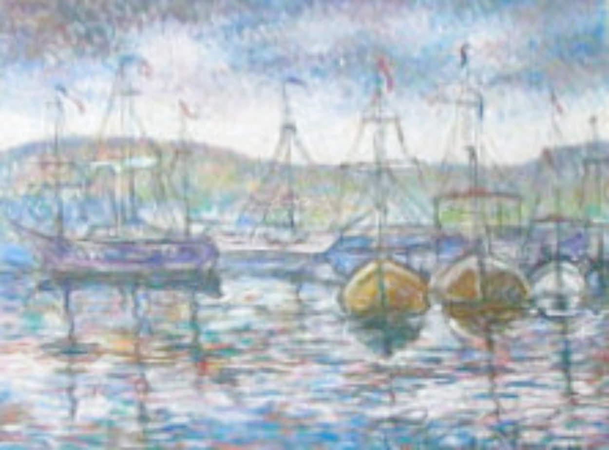 Sur le Port 32x41 Huge Original Painting by Paul Emile Pissarro