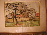La Serverie, Poiriers Et Vielles Maisons Watercolor Watercolor by Paul Emile Pissarro - 1