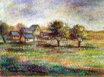 Un Hameau En Normandie Pastel 32x36 Original Painting - Paul Emile Pissarro Un Hameau En Normandie Pastel 32x36 Original Painting - Paul Emile Pissarro