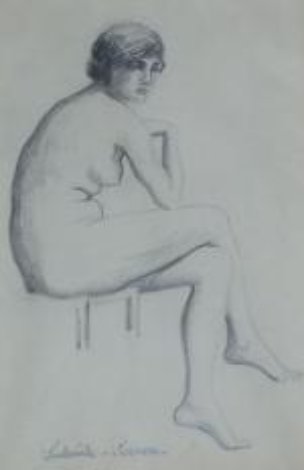 Seated Nude 25x21 Works on Paper (not prints) - Paul Emile Pissarro