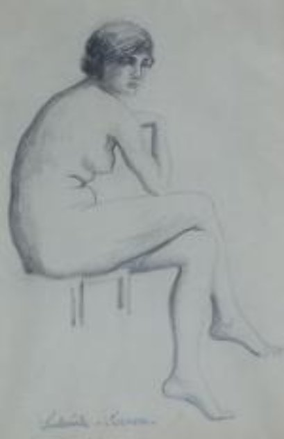 Seated Nude 25x21 Works on Paper (not prints) by Paul Emile Pissarro