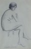 Seated Nude 25x21 Works on Paper (not prints) by Paul Emile Pissarro - 0