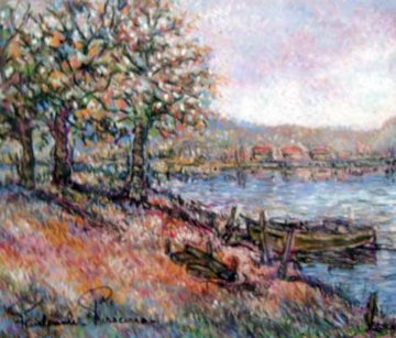 Couleurs D'Autoumne Pastel 23x27 Original Painting - Paul Emile Pissarro Couleurs D'Autoumne Pastel 23x27 Original Painting - Paul Emile Pissarro