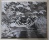 Deux Pecheurs Dans Une Barque 20x25 Original Painting by Paul Emile Pissarro - 1