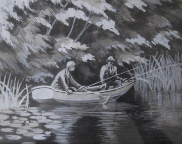 Deux Pecheurs Dans Une Barque 20x25 Original Painting - Paul Emile Pissarro Deux Pecheurs Dans Une Barque 20x25 Original Painting - Paul Emile Pissarro