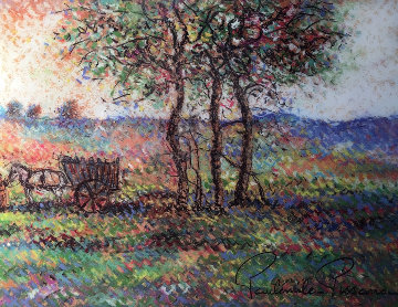 La Charrue De Jules Pastel 19x22 Original Painting - Paul Emile Pissarro La Charrue De Jules Pastel 19x22 Original Painting - Paul Emile Pissarro