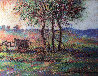 La Charrue De Jules Pastel 19x22 Original Painting by Paul Emile Pissarro - 3