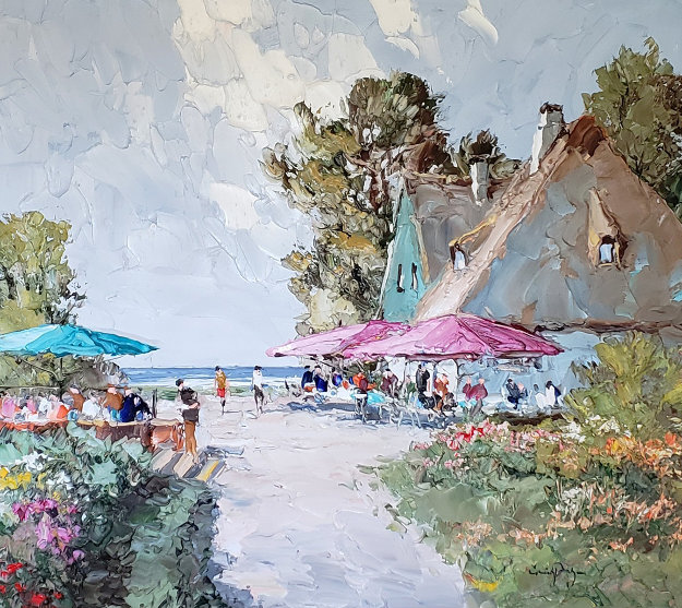 Cafe By the Sea Original Painting - Erich Paulsen