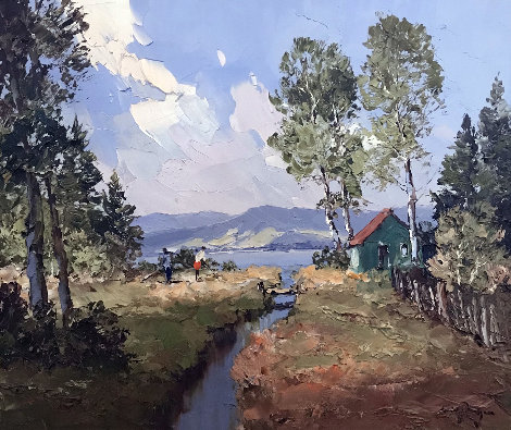 Near the Lake  19x23 Original Painting - Erich Paulsen