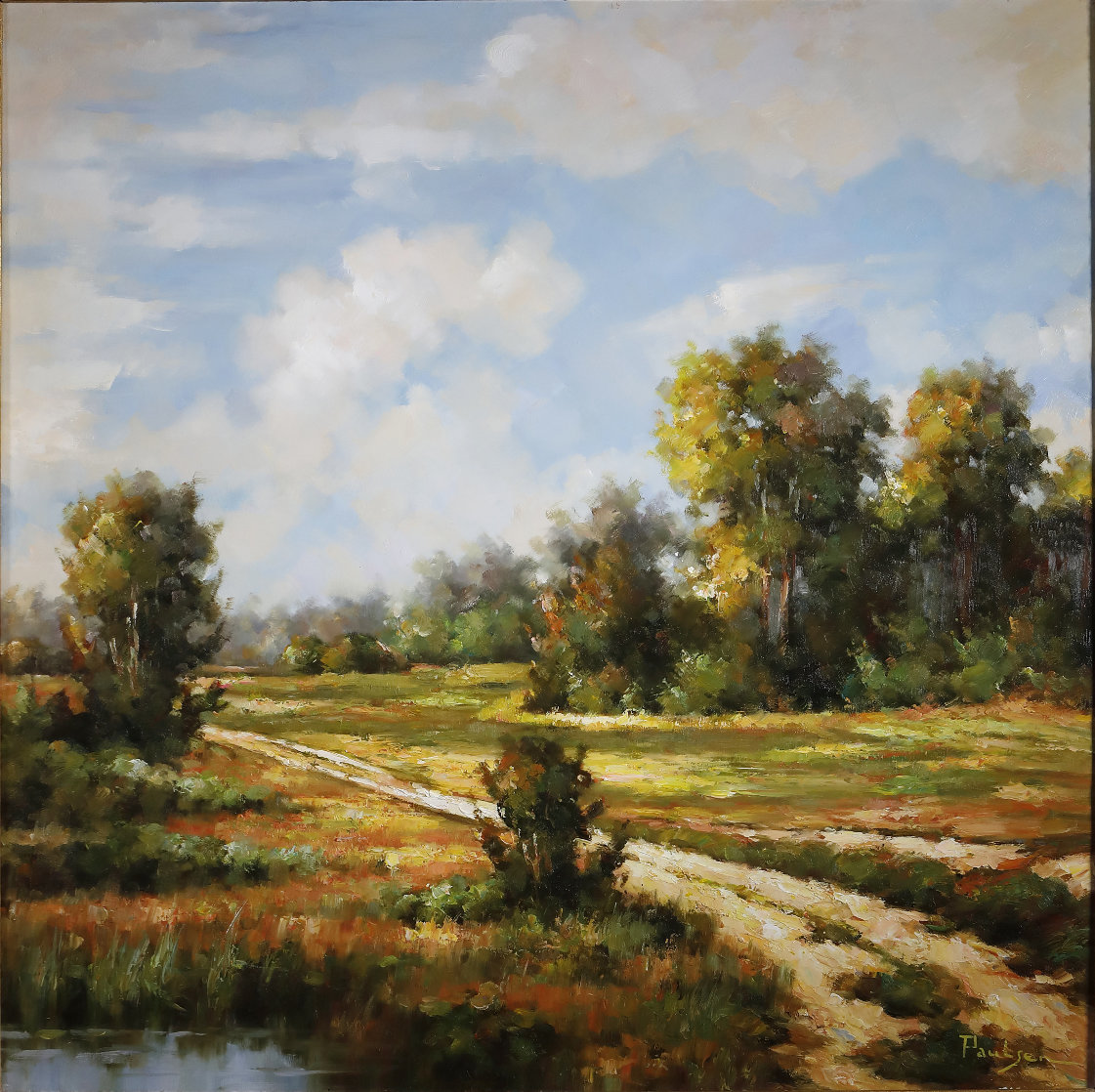 Untitled Landscape Oil on Canvas 36x36 by Erich Paulsen