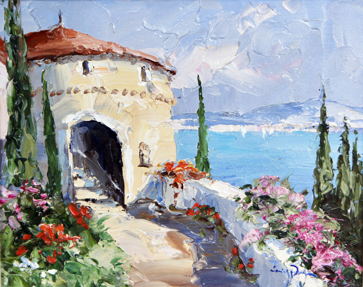 Erich Paulsen Original Oil Painting, Oil Painting Italian Landscape