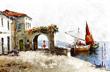 Mediterranean Scene 2019 33x45 Original Painting - Erich Paulsen Mediterranean Scene 2019 33x45 Original Painting - Erich Paulsen