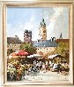 Blumen Market  (Flower Market) 33x29 Original Painting by Erich Paulsen - 1