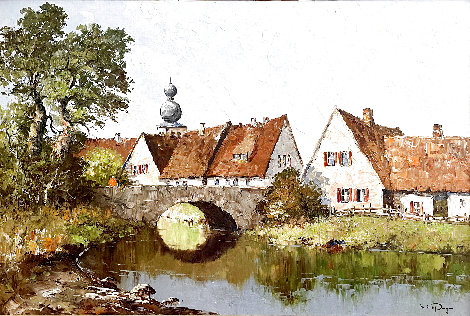 Untitled Farmhouse 1980 33x45 - Huge Original Painting - Erich Paulsen