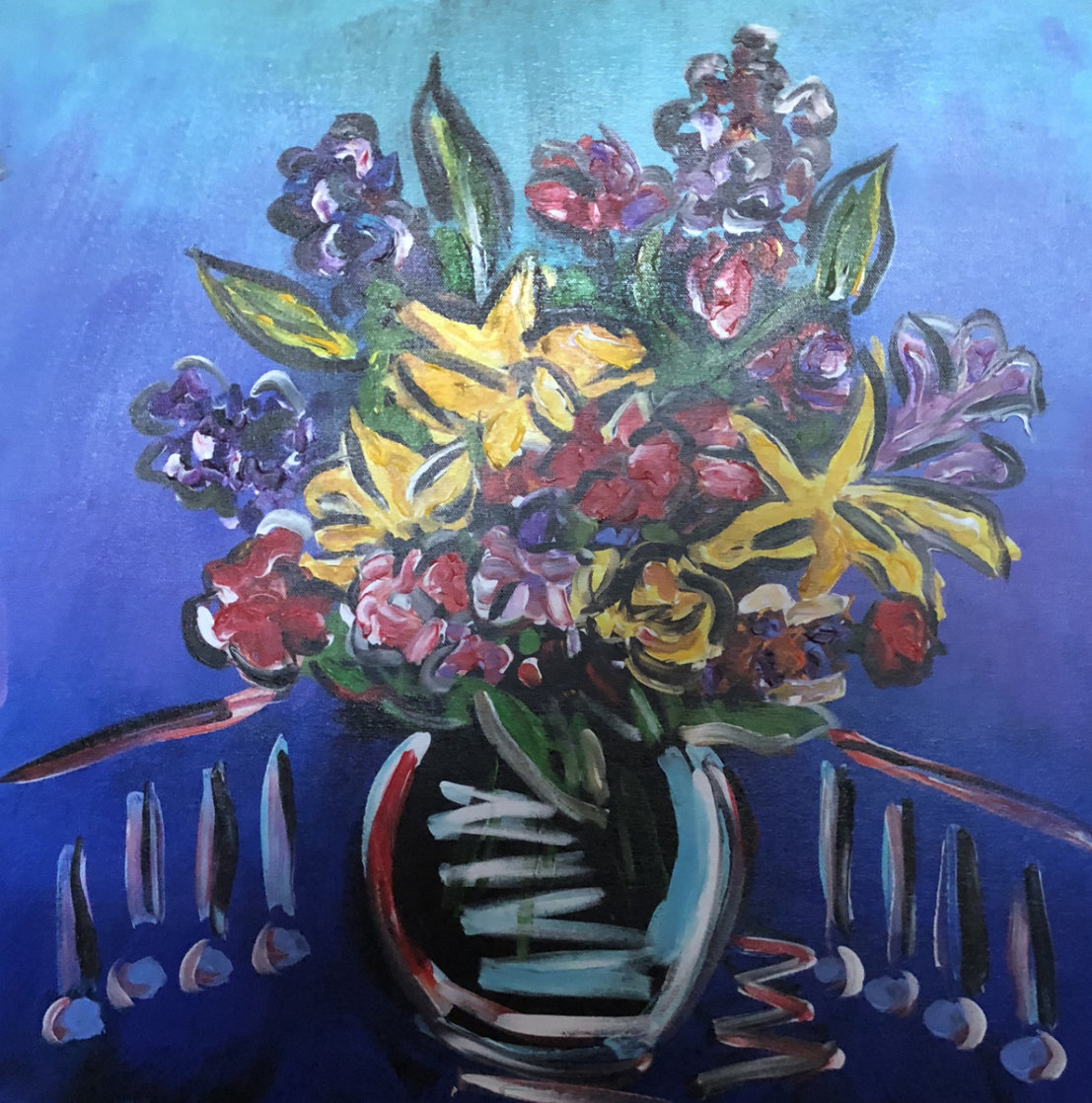 Forever Flowers 1 2018 42x30 Original Painting by Paul Stanley Forever Flowers 1 2018 42x30 Original Painting by Paul Stanley