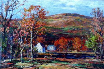 Untitled (Autumn in New England) 1930 41x29 Original Painting - Vladimir Pavlosky Untitled (Autumn in New England) 1930 41x29 Original Painting - Vladimir Pavlosky