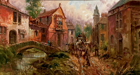 A Tour Through the Countryside 21x29 - France Original Painting - Emilio Payes