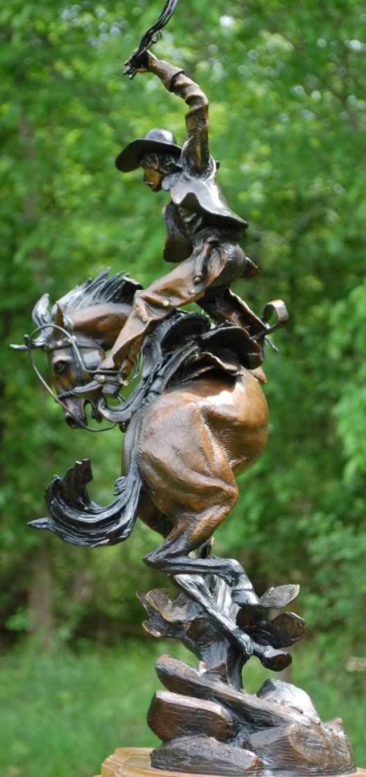 From an Eagles View Bronze Sculpture 1998 27 in by Vic Payne