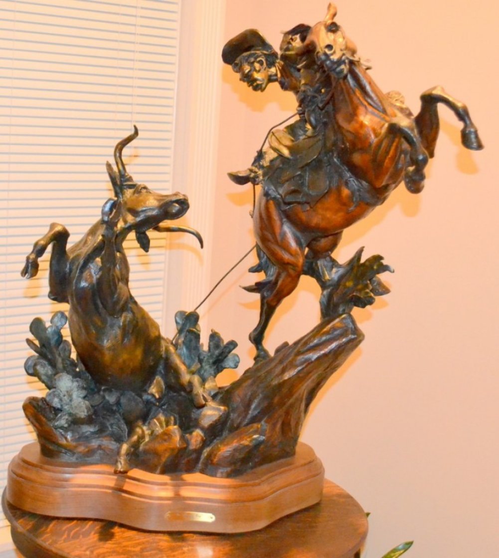 One Stormy Day Bronze Sculpture 1995 31 in Sculpture by Vic Payne One Stormy Day Bronze Sculpture 1995 31 in Sculpture by Vic Payne