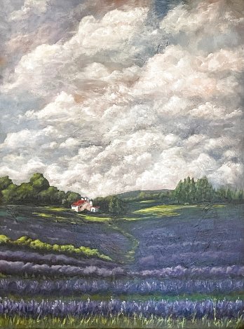 Lavender Field 2019 48x36 Huge - France Original Painting - Connie Pearce