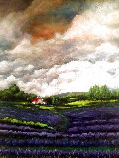 Lavender Field 2019 48x36 Huge Original Painting - Connie Pearce Lavender Field 2019 48x36 Huge Original Painting - Connie Pearce