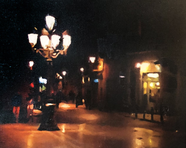 Lamp Post Silhouette 2016 26x26 Original Painting by Matthew Peck