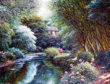 Taunton Stream 2008 46x58 Original Painting - Henry Peeters Taunton Stream 2008 46x58 Original Painting - Henry Peeters