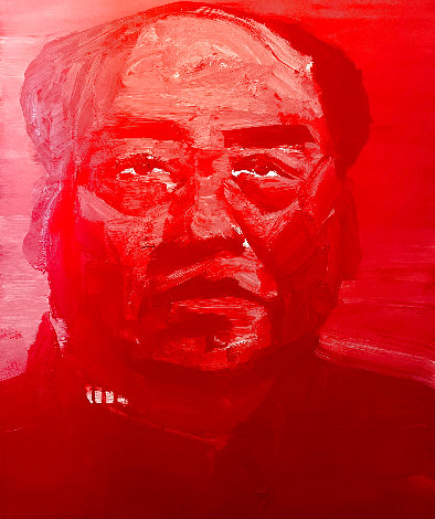 Portrait De Timmonier No 4.1997 57x37 - Huge - Mao Original Painting - Yan Pei-Ming