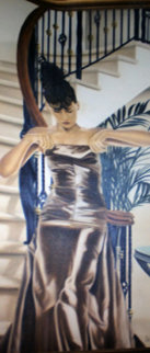 Le Bustier 1999 84x36 Original Painting - Michel Pellus Le Bustier 1999 84x36 Original Painting - Michel Pellus