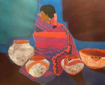 Ollas Blancas 1987 42x42 Super Huge Original Painting - Amado Pena Ollas Blancas 1987 42x42 Super Huge Original Painting - Amado Pena