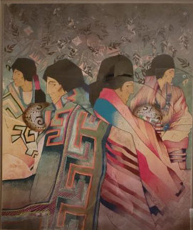 Mestizo Series: Seis De Acoma 45x40 Huge Original Painting - Amado Pena Mestizo Series: Seis De Acoma 45x40 Huge Original Painting - Amado Pena