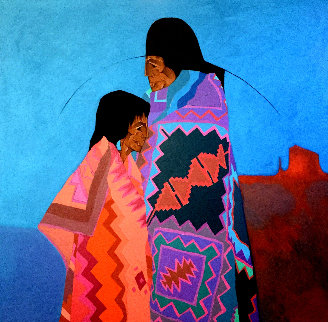 Los Dos 1988 49x49 Super Huge Original Painting - Amado Pena Los Dos 1988 49x49 Super Huge Original Painting - Amado Pena