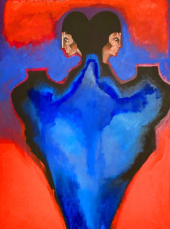 Untitled Painting 1984 48x36 Super Huge Original Painting - Amado Pena Untitled Painting 1984 48x36 Super Huge Original Painting - Amado Pena