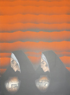Dos Ollitas (Red) 1984 Limited Edition Print - Amado Pena